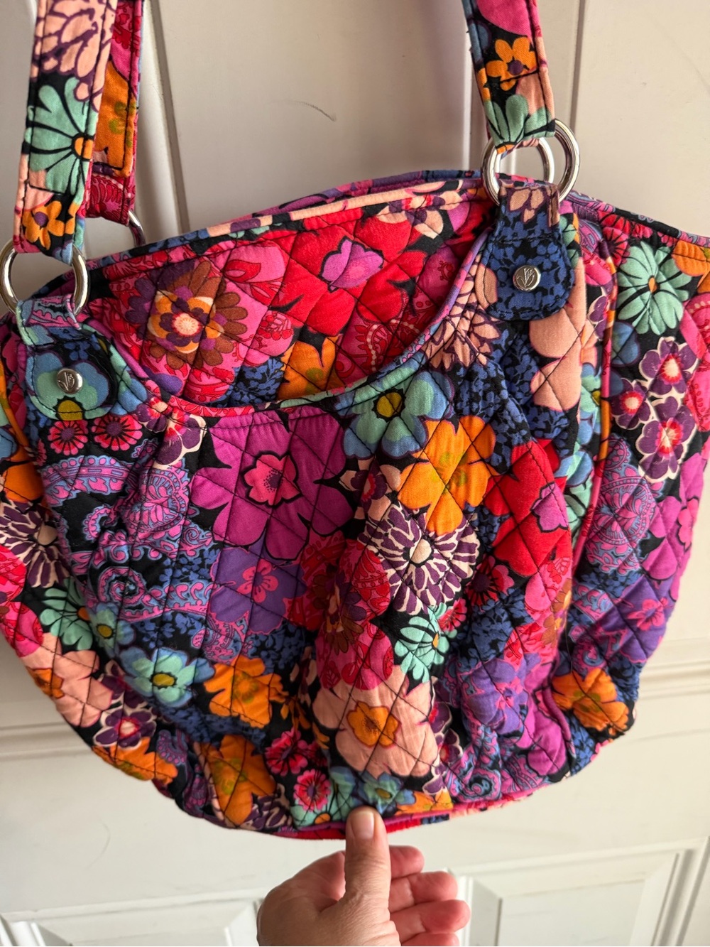 Vera Bradley Floral Festa Shoulder Bag in Pink - Picture 4 of 6
